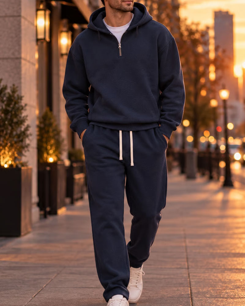 Ensemble Sweat À Capuche À Demi-Zip