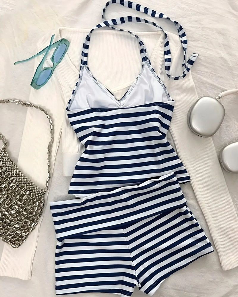 Tankini Boy Short Rayure