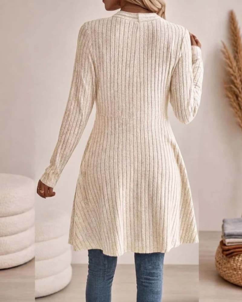 Veste Unie Décontractée Manche Longue