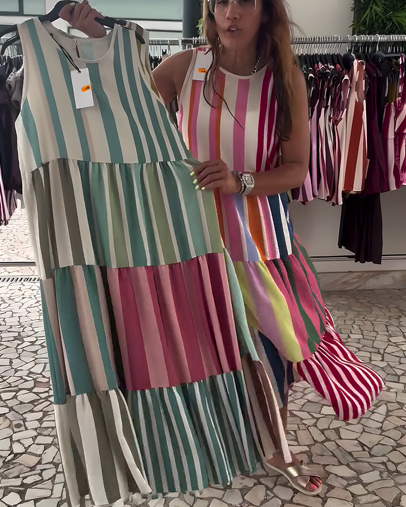 Robe Sans Manches Col Rond