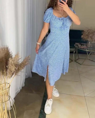 Robe florale coupe slim décontractée