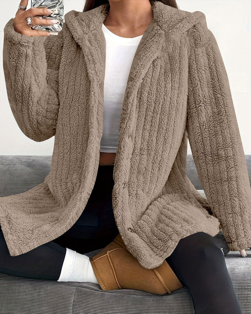 Manteau Uni Manches Longues
