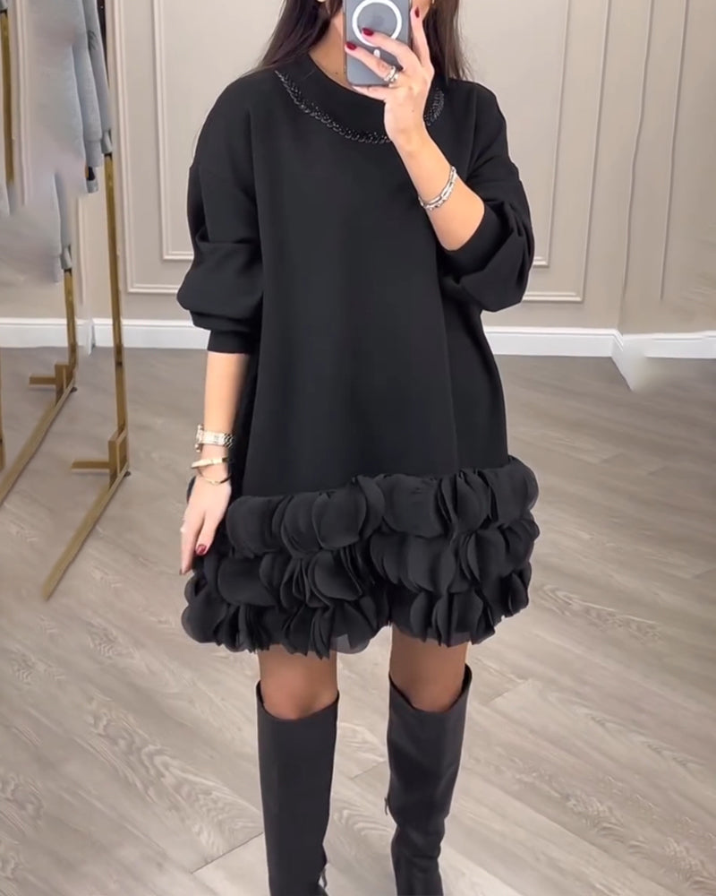 Robe élégante avec pétales patchwork