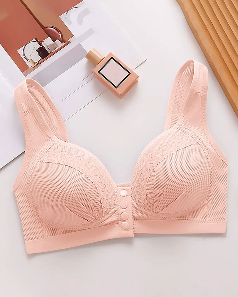 Soutien-gorge en coton respirant doux pour la peau avec bouton sur le devant