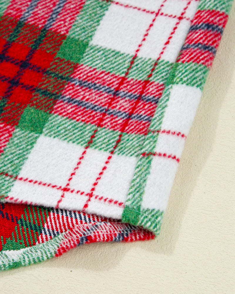 Manteau À Carreaux Laine Chemise Décontractée