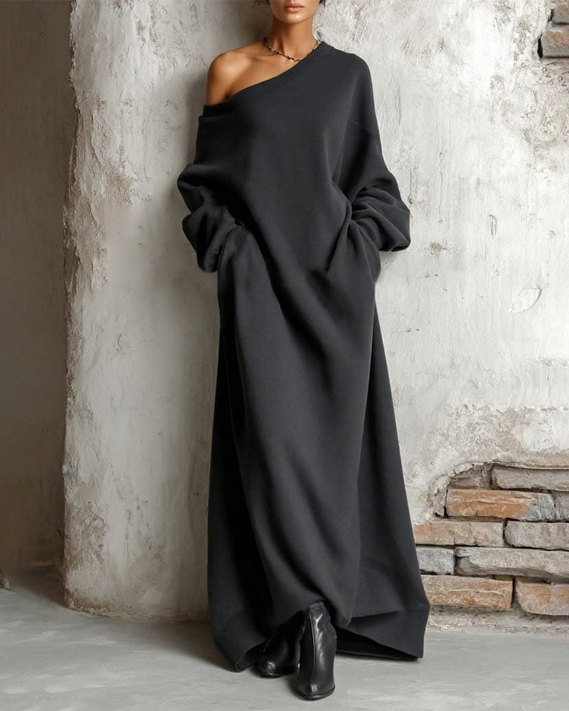 Robe Manches Longues Une Épaule