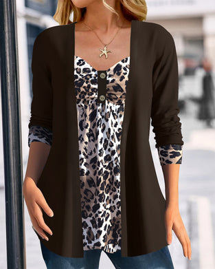 Top Faux Deux-Pièces Imprimé Léopard