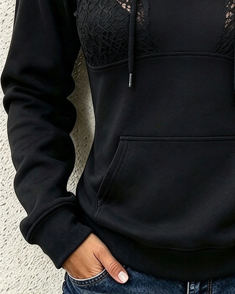 Sweat Demi-Zip À Capuche Cordon