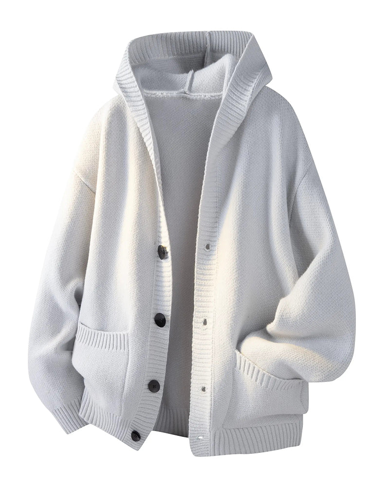 Cardigan Capuche Bouton Poche Homme