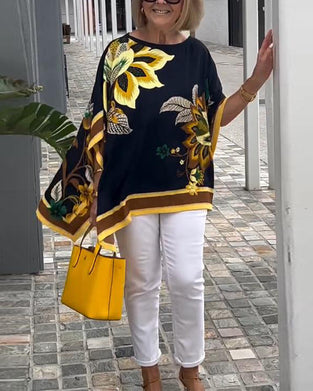 Blouse Imprimée Décontractée Et Ample