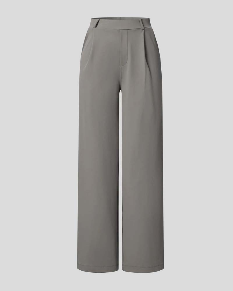 Pantalon Droit En Couleur Unie Avec Tombant Pour Costume