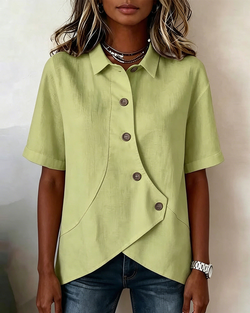 Chemise Patte Asymétrique Boutonnage