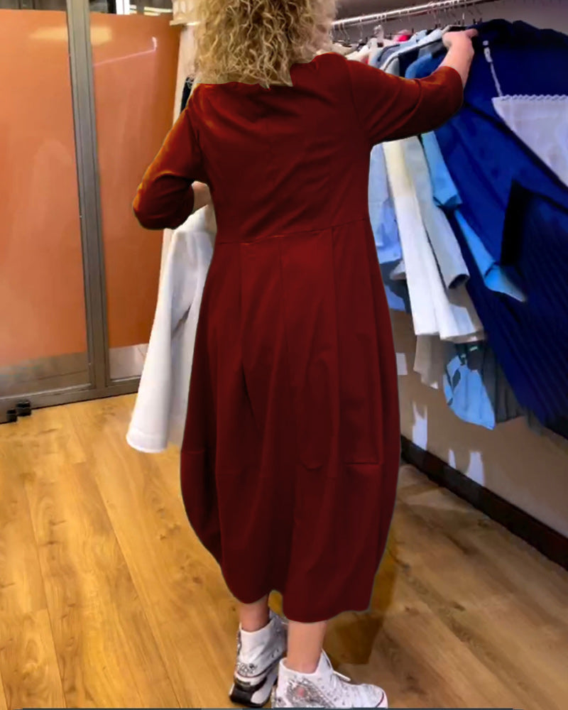 Robe à col rond et manches 2/3