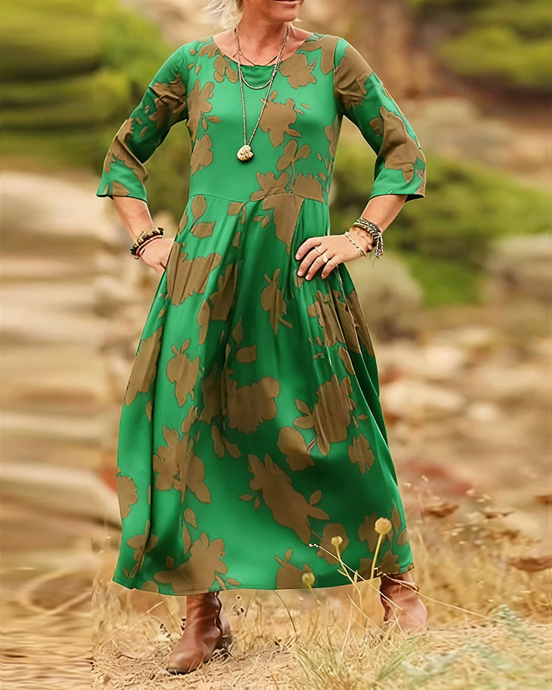 Robe tempérament rétro imprimée