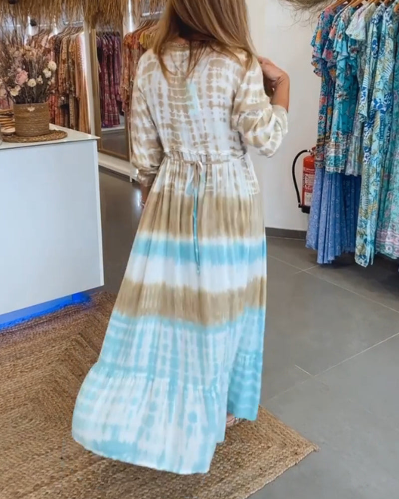 Robe décontractée à bretelles et imprimé contrasté