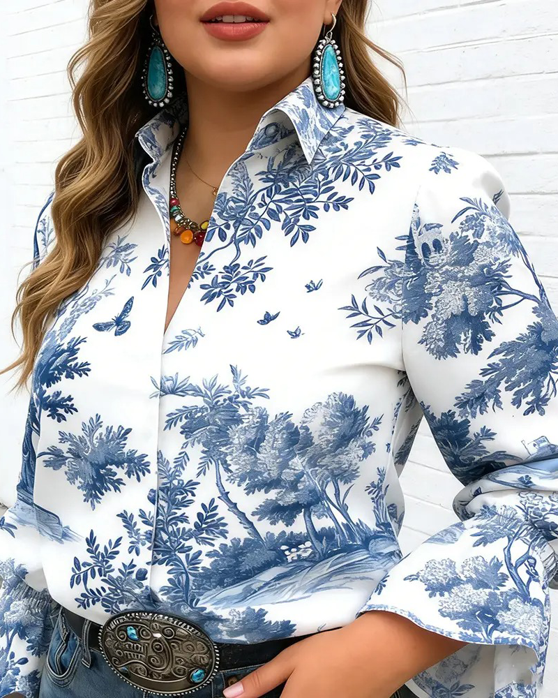 Chemise Imprimée À Manches Longues