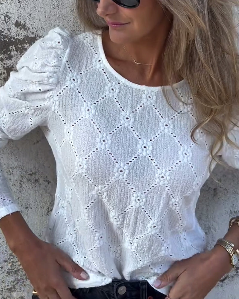 Blouse À Manches Bouffantes Et Découpes