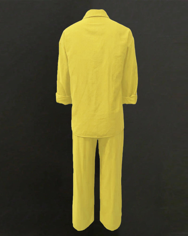 Ensemble Manche Longue Chemise Élastique Longue