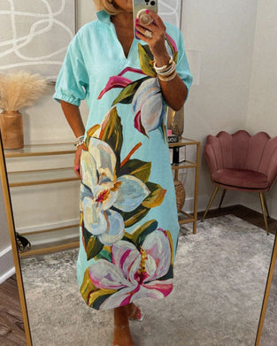 Robe décontractée ample à imprimé floral