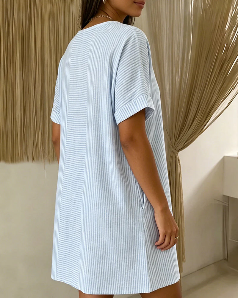 Robe Manches Courtes Shift