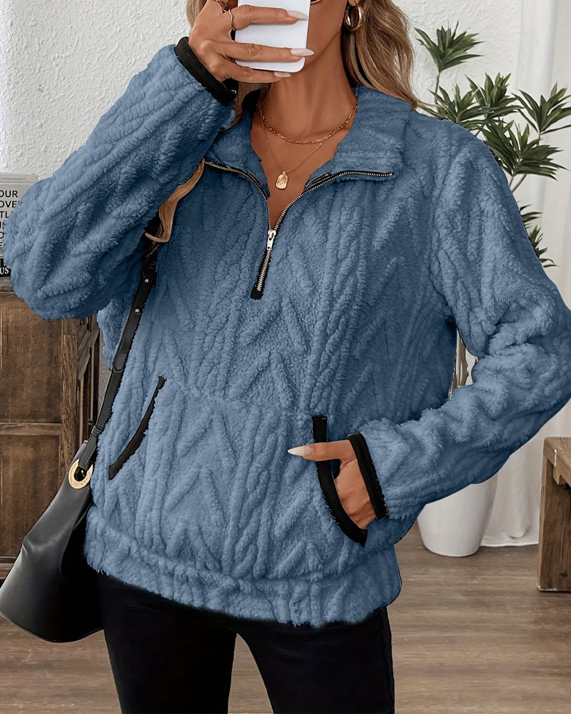 Sweat À Revers Fermeture Éclair Devant Doudou