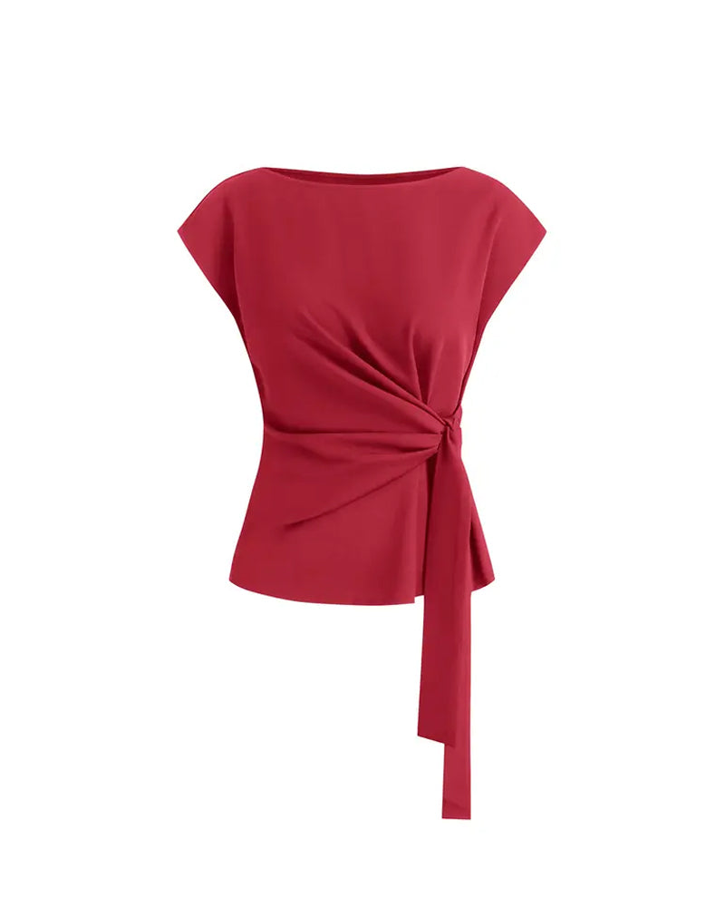Blouse Hors-Épaule Torsion Nœud