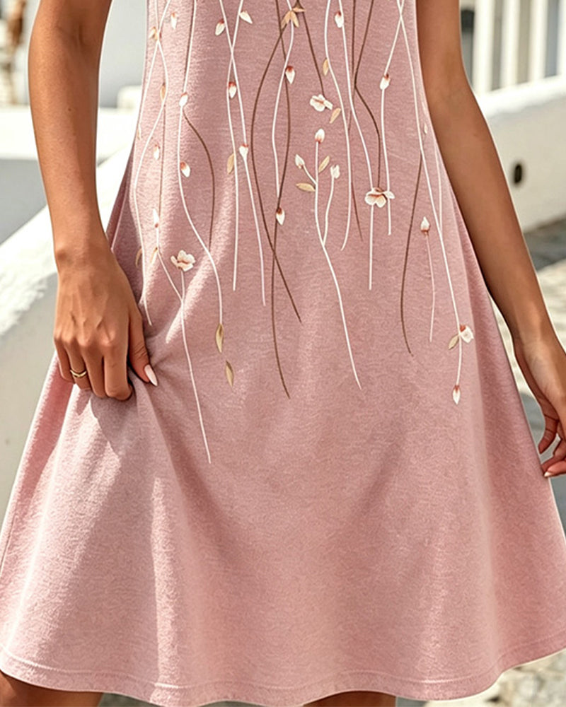 Robe Petit Col V Sans Manches Ligne A