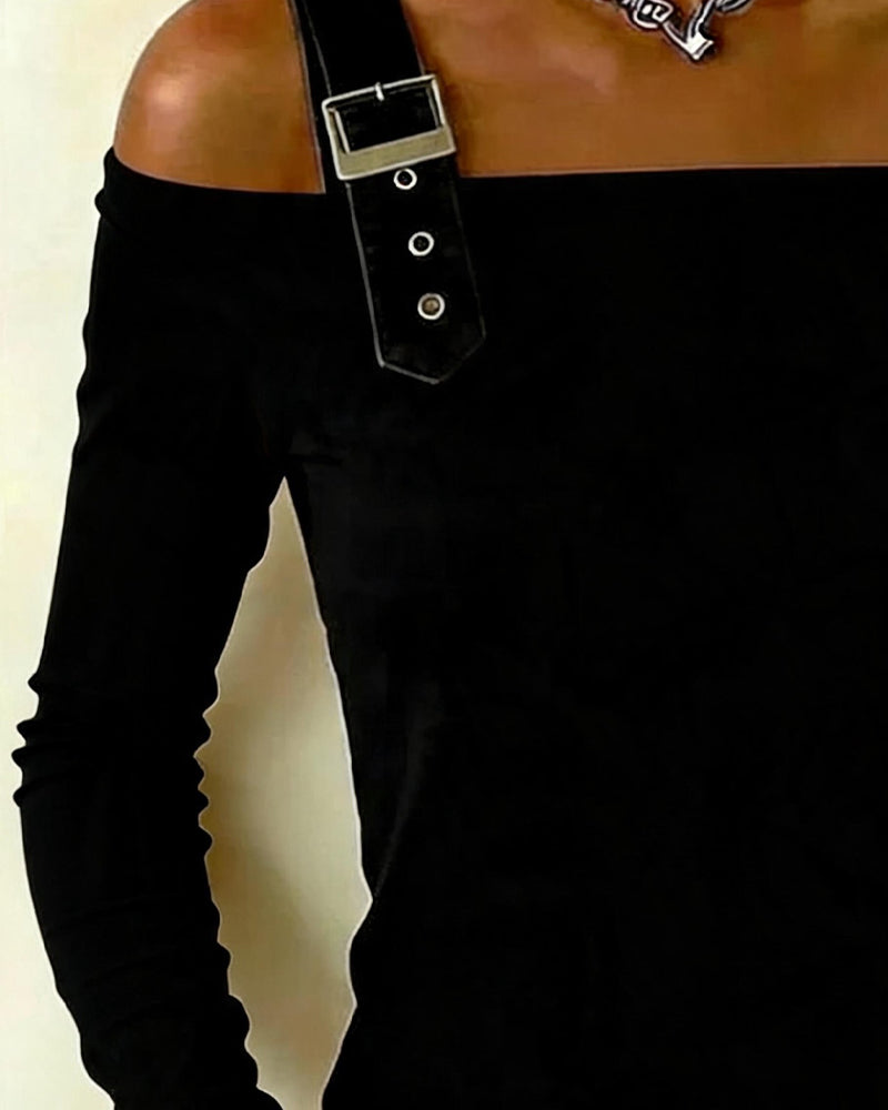 Haut Manche Longue Off-Épaule Camisole