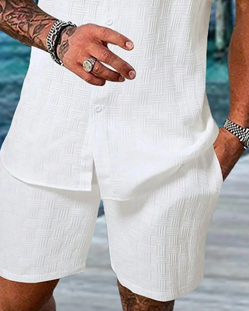 Ensembles À Carreaux Col Polo Décontracté Hommes