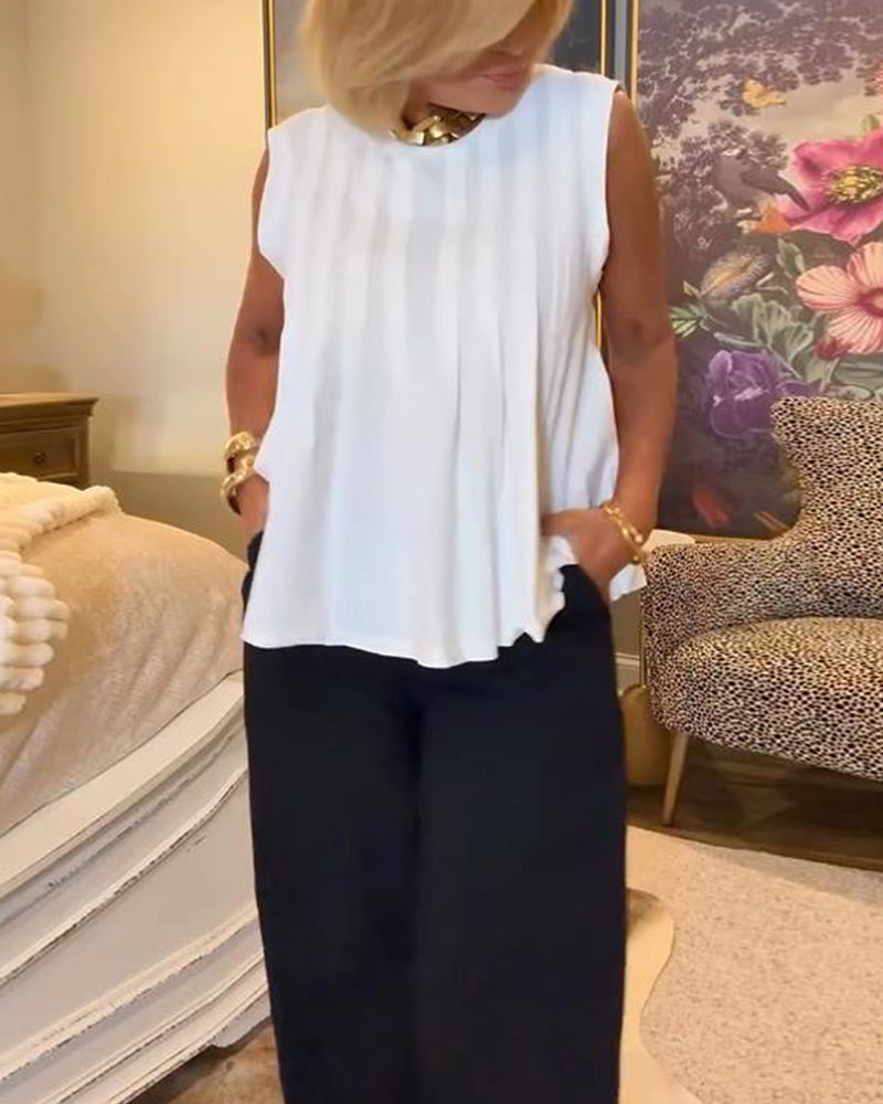 Camisole Polyvalente avec Plis Élégants