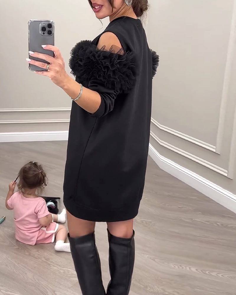 Robe de couleur unie à épaules dénudées