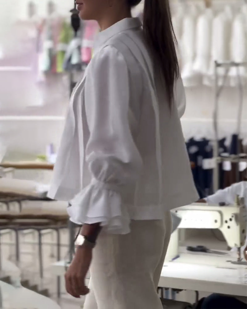 Chemise Manche Bouffante Volant