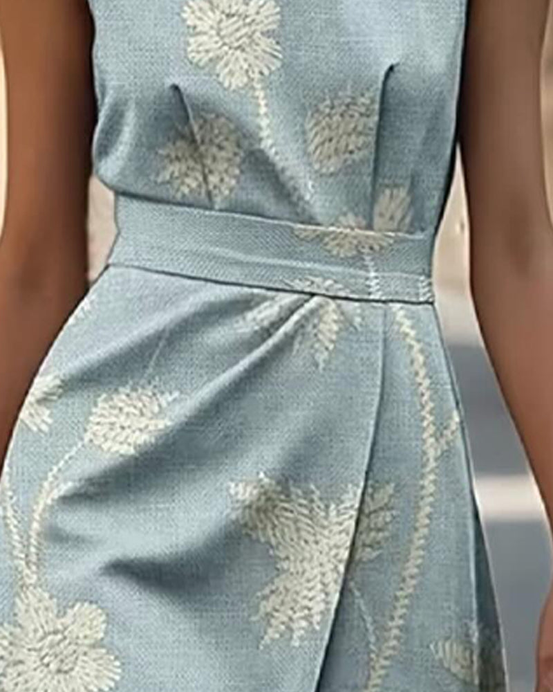 Robe Cintrée À La Taille Sans Manches