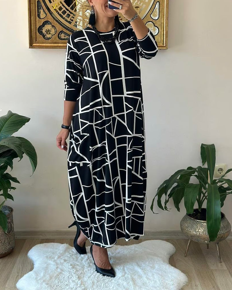 Robe ample avec poche et col rond