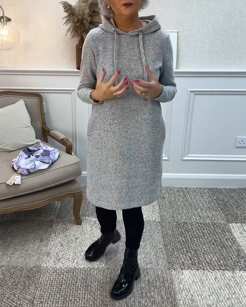 Robe simple à capuche de couleur unie