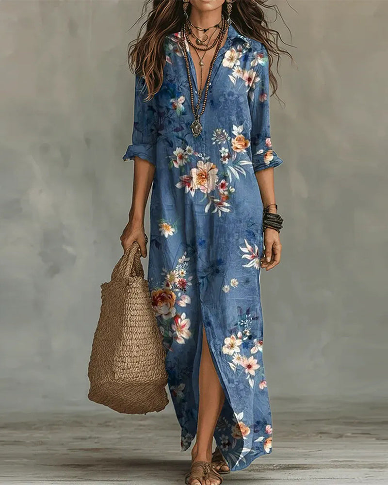 Robe Floral Imprimé Maxi