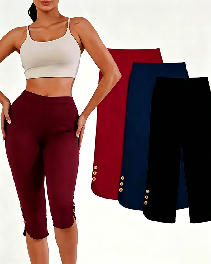 Leggings Uni Ajusté Raccourci