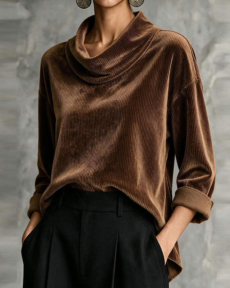 Blouse Col Roulé Uni