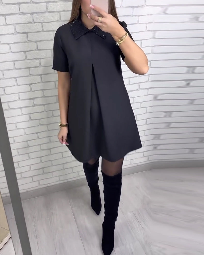 Robe Tendance À Col Peter Pan