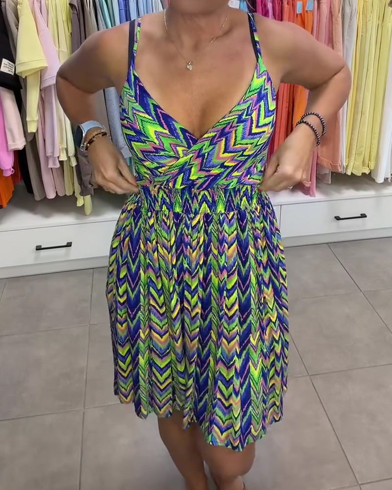 Robe Col V Camisole Décontractée