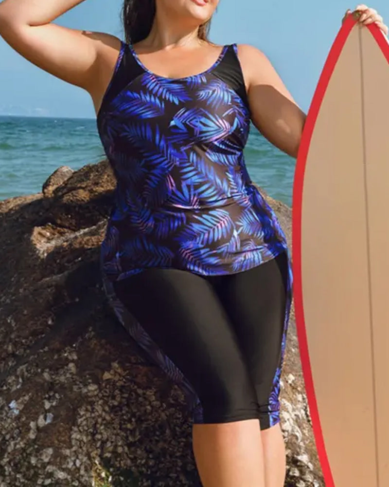 Tankini Vacances Imprimé Sans Manches