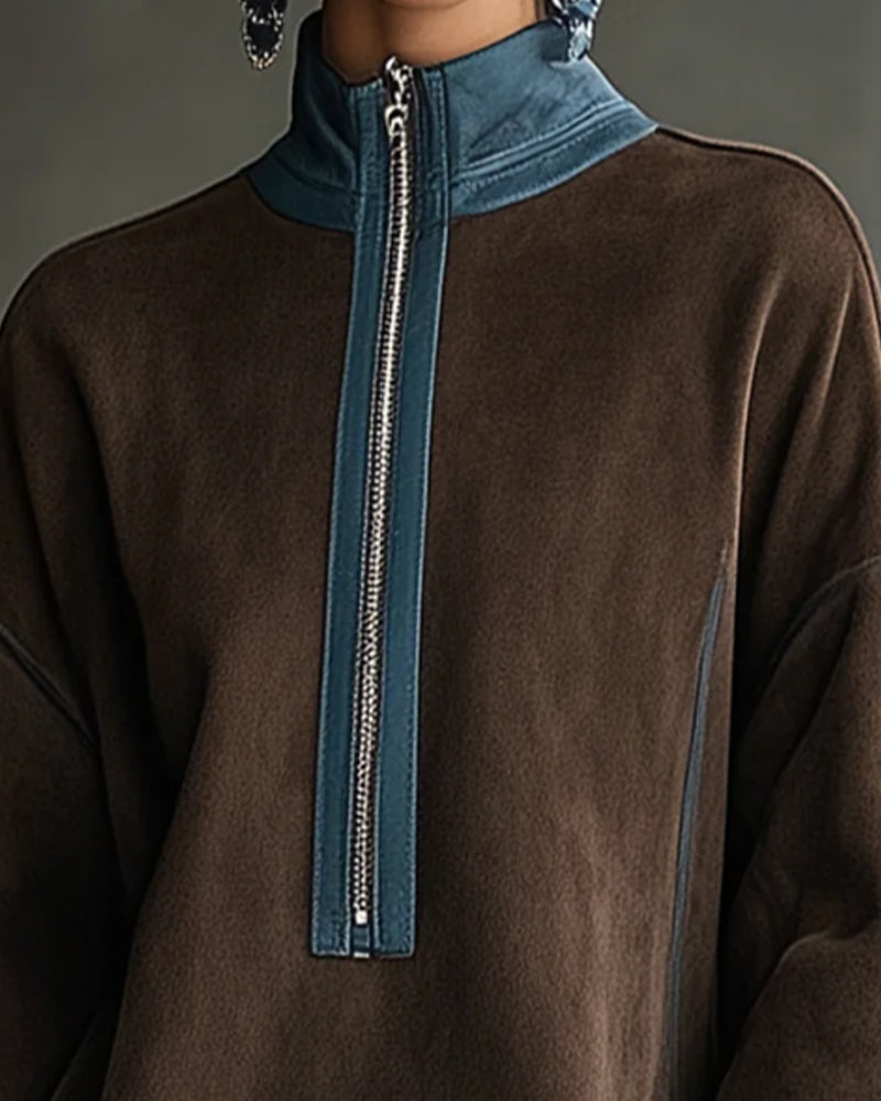Robe Manches Longues Col Montant