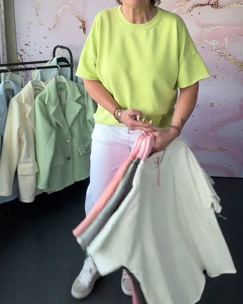 Pantalon Revers Décontractée Stretch Jambe Droite