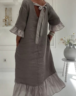 Robe Volant Poche Décontractée