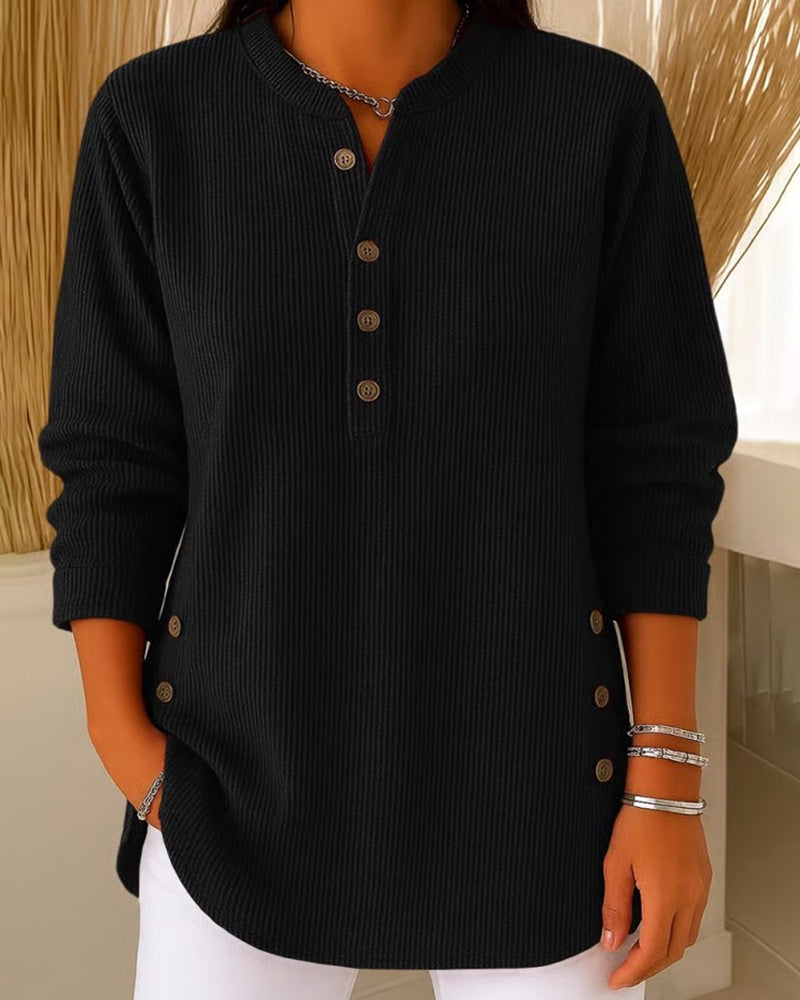 Pull Henley Bouton Unie