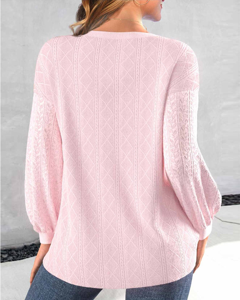 Sweat-shirt simple boutonné de couleur unie