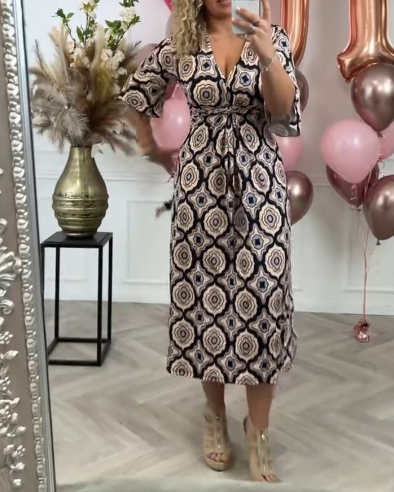 Robe décontractée imprimé ethnique pour femme