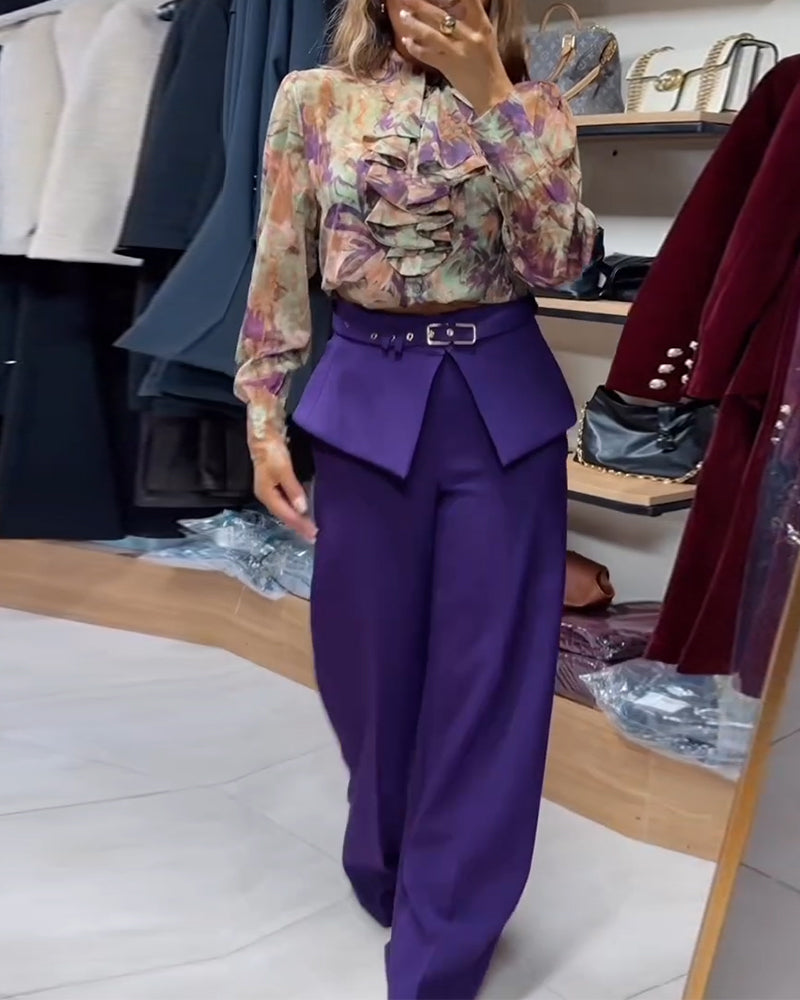 Pantalon Élégant Droit Costume