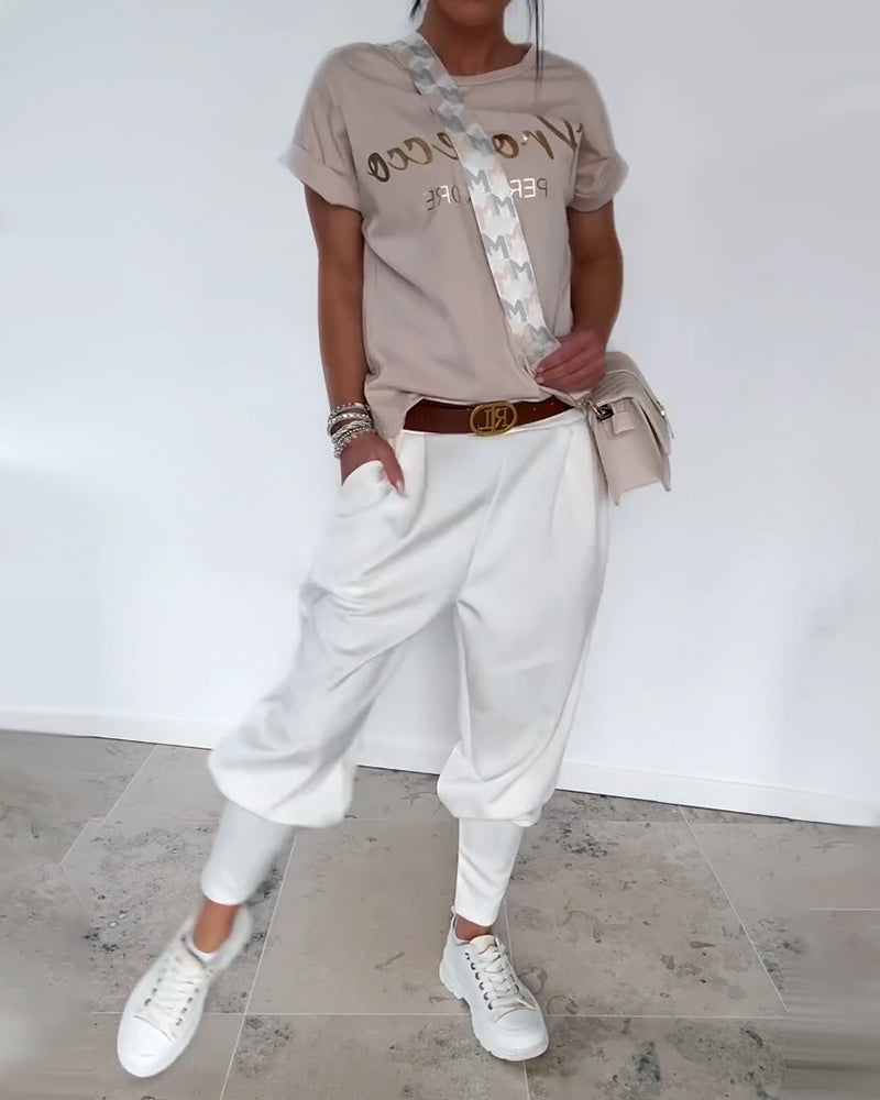 Pantalon Mode Couleur Unie Court