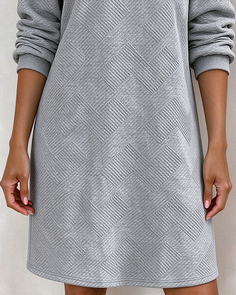 Robe Géométrique Gaufré Sweat Droit